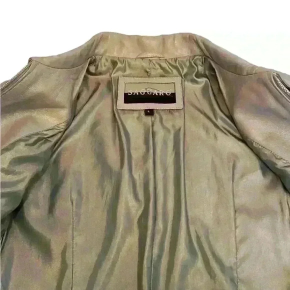 Vintage 80’s Saguaro India Made 100% Blue Sparkle Leather Jacket Size Small 🤩 - Picture 8 of 12